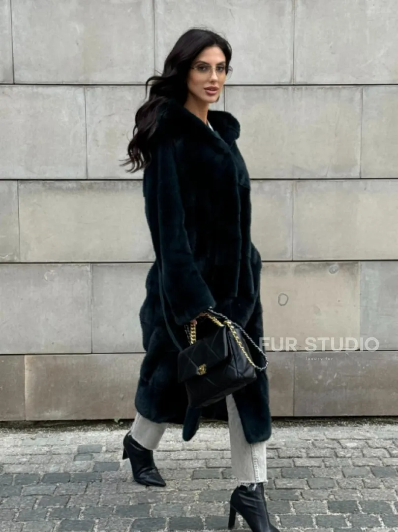 Шуба из аукционной норки NAFA с капюшоном - фото 12