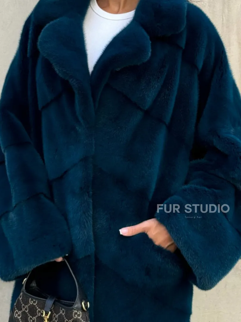 Шуба из аукционного меха норки NAFA английский воротник - фото 2