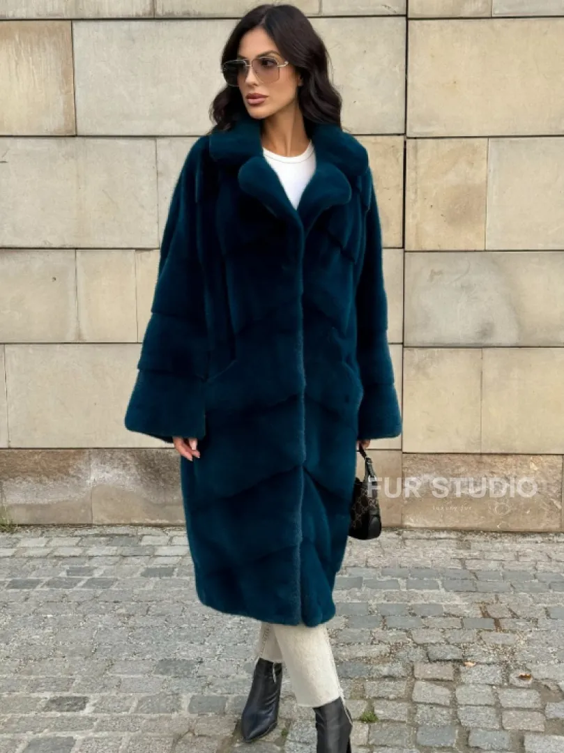 Шуба из аукционного меха норки NAFA английский воротник - фото 10