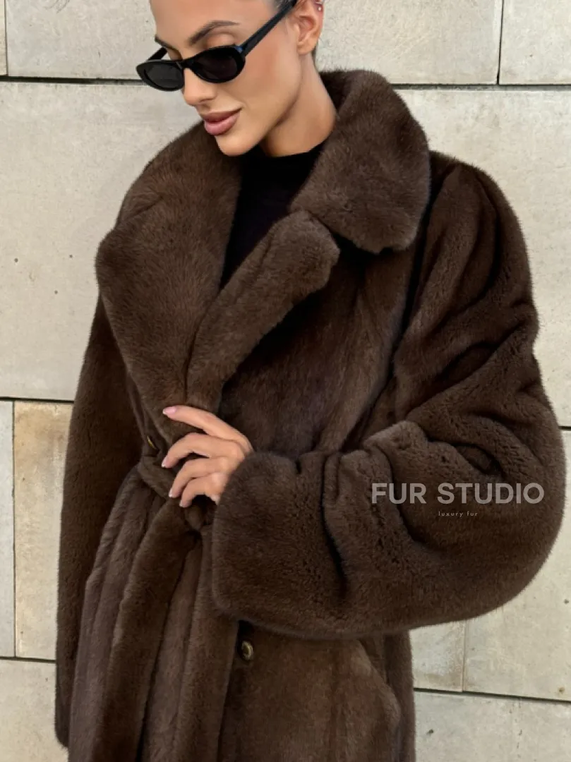 Норковая шуба цельный мех английский воротник KOPENHAGEN FUR - фото 1