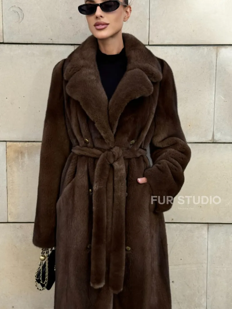 Норковая шуба цельный мех английский воротник KOPENHAGEN FUR - фото 3