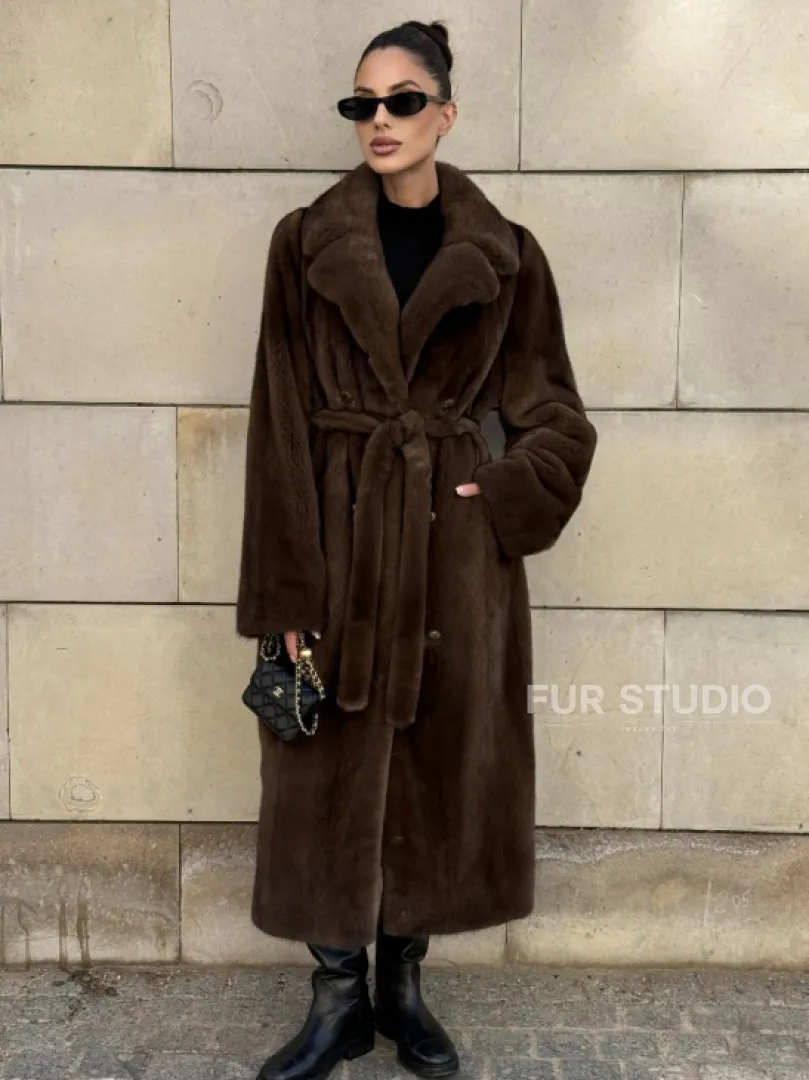 Норковая шуба цельный мех английский воротник KOPENHAGEN FUR - фото 0