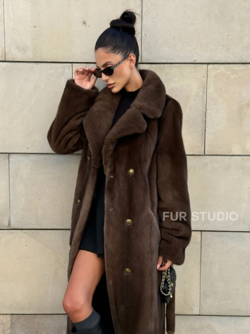 Норковая шуба цельный мех английский воротник KOPENHAGEN FUR - фото 13