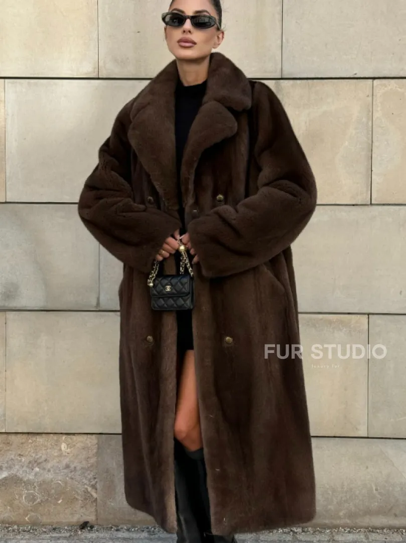 Норковая шуба цельный мех английский воротник KOPENHAGEN FUR - фото 5