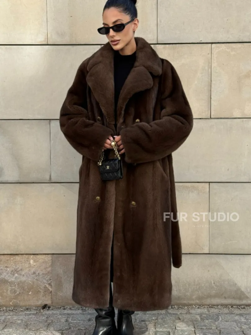 Норковая шуба цельный мех английский воротник KOPENHAGEN FUR - фото 10