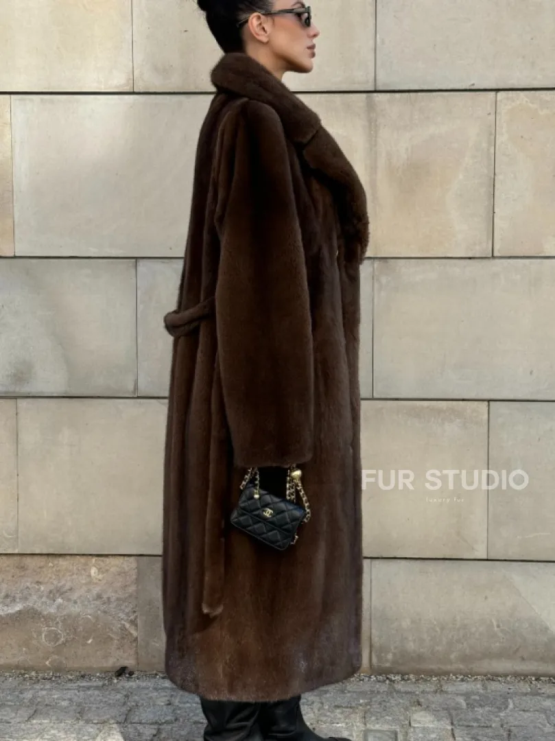 Норковая шуба цельный мех английский воротник KOPENHAGEN FUR - фото 7