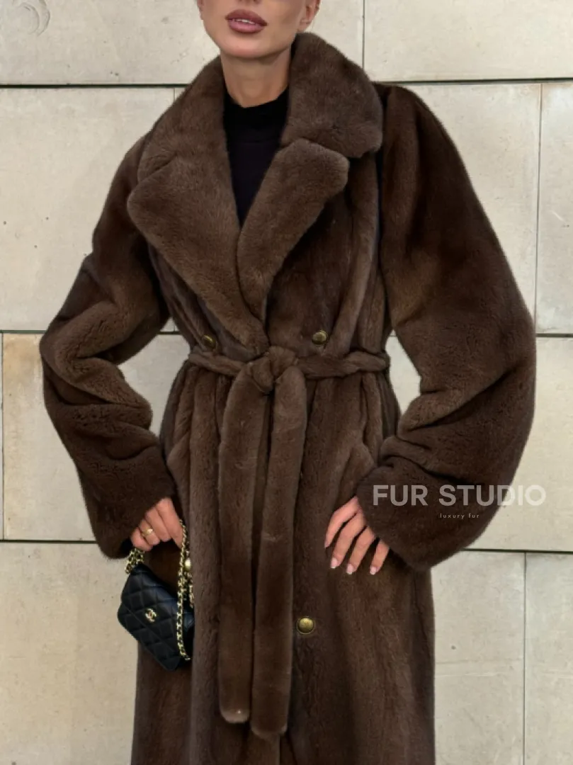 Норковая шуба цельный мех английский воротник KOPENHAGEN FUR - фото 2