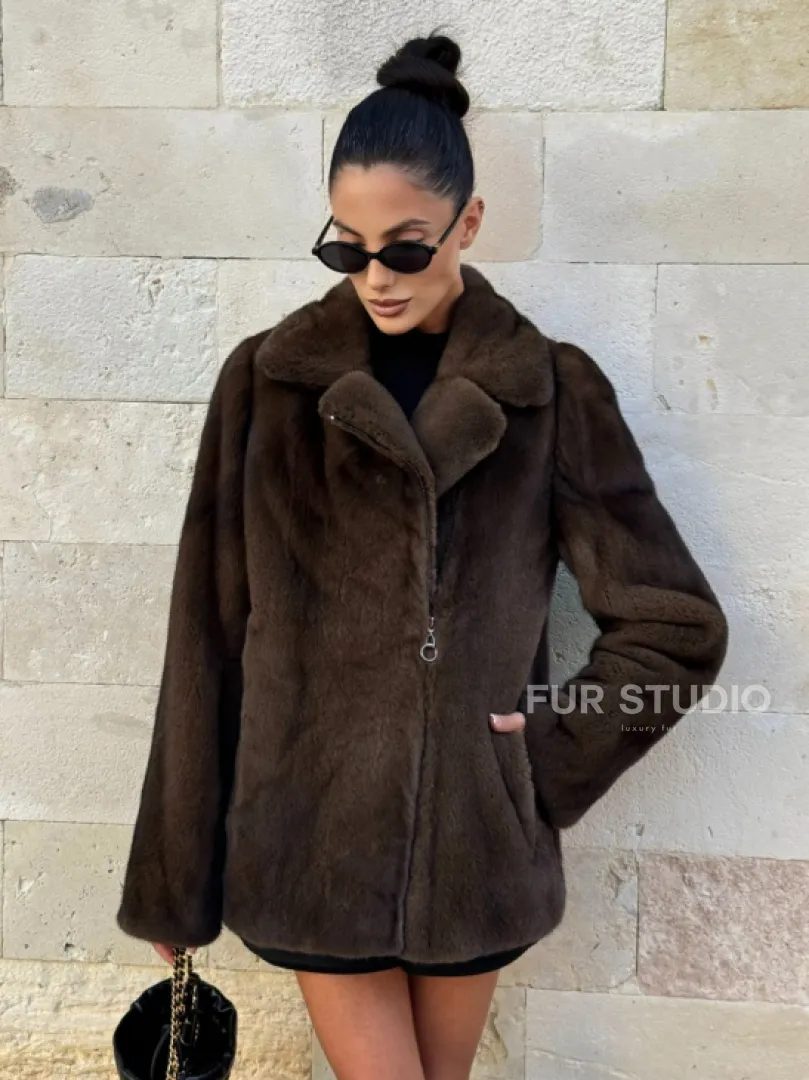 Норковая куртка (косуха) из аукционной скандинавской норки - фото 6