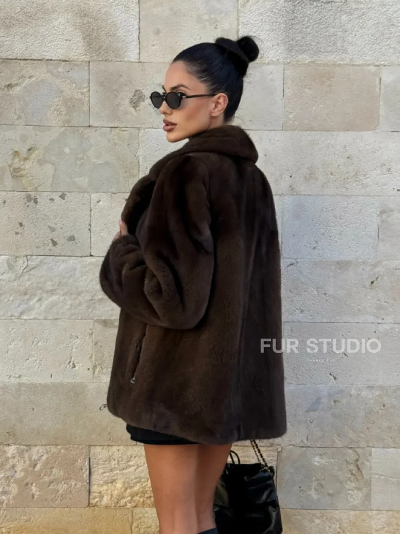 Норковая куртка (косуха) из аукционной скандинавской норки - фото 11