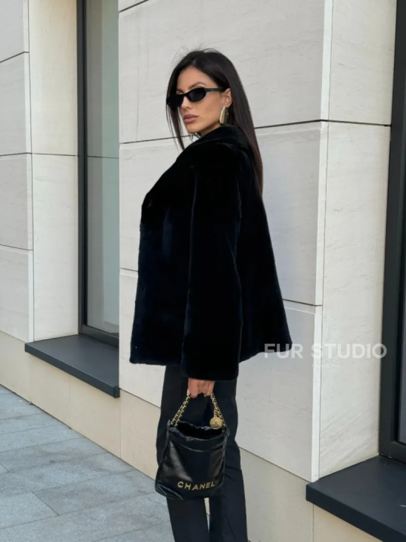 Шуба норковая SAGA FURS  пиджак автоледи - английский воротник - фото 6