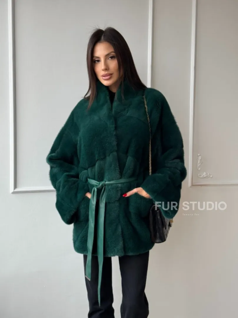 Норковый полушубок из плюшевой норки 