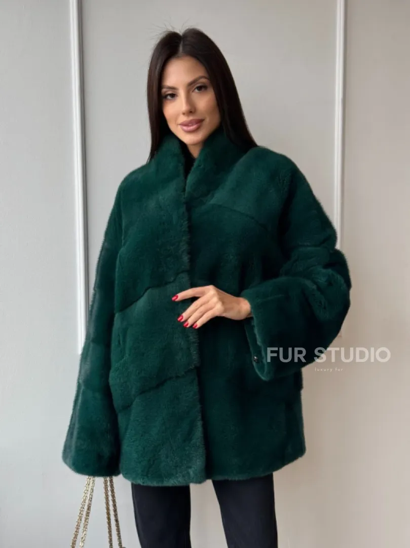 Норковый полушубок из плюшевой норки 