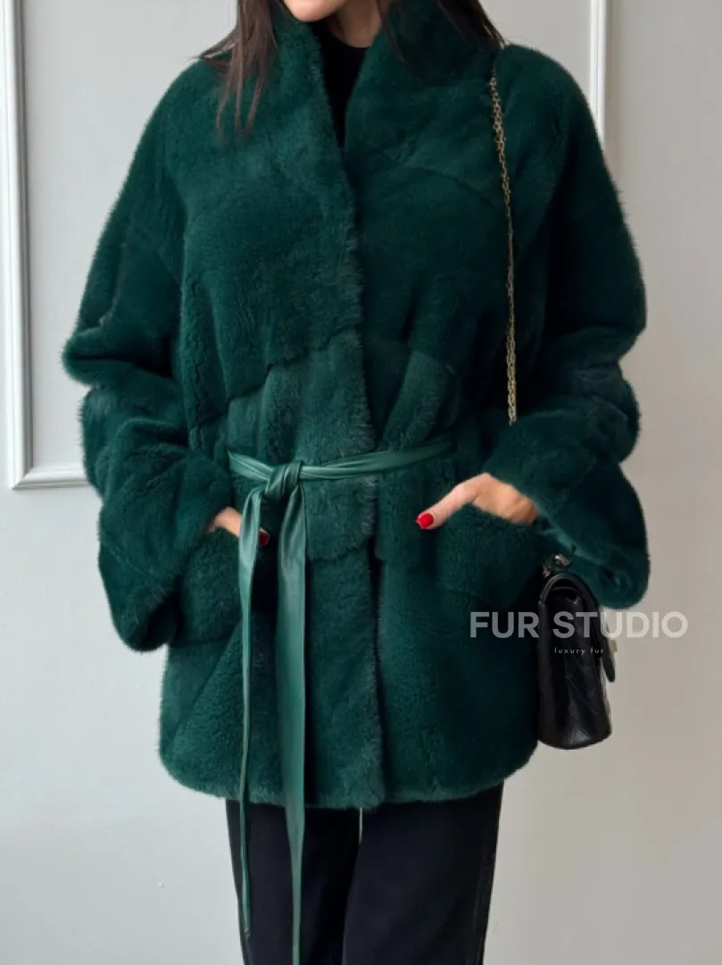 Норковый полушубок из плюшевой норки 