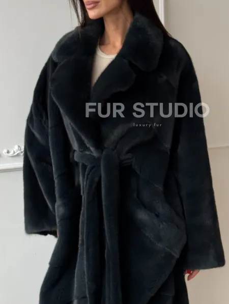 Шуба норковая фасон кимоно паркет из меха аукционной норки Kopenhagen Fur - фото 2