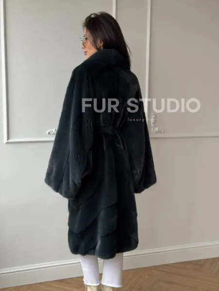 Шуба норковая фасон кимоно паркет из меха аукционной норки Kopenhagen Fur - фото 5