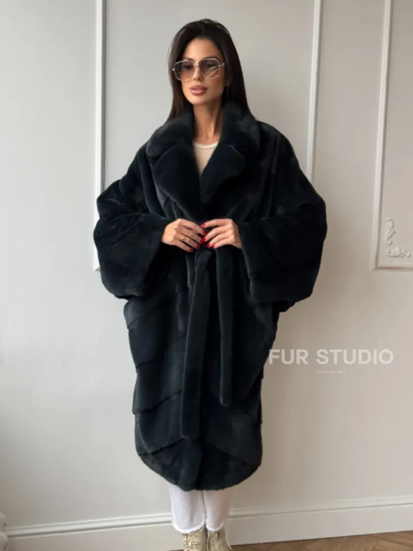 Шуба норковая фасон кимоно паркет из меха аукционной норки Kopenhagen Fur - фото 4