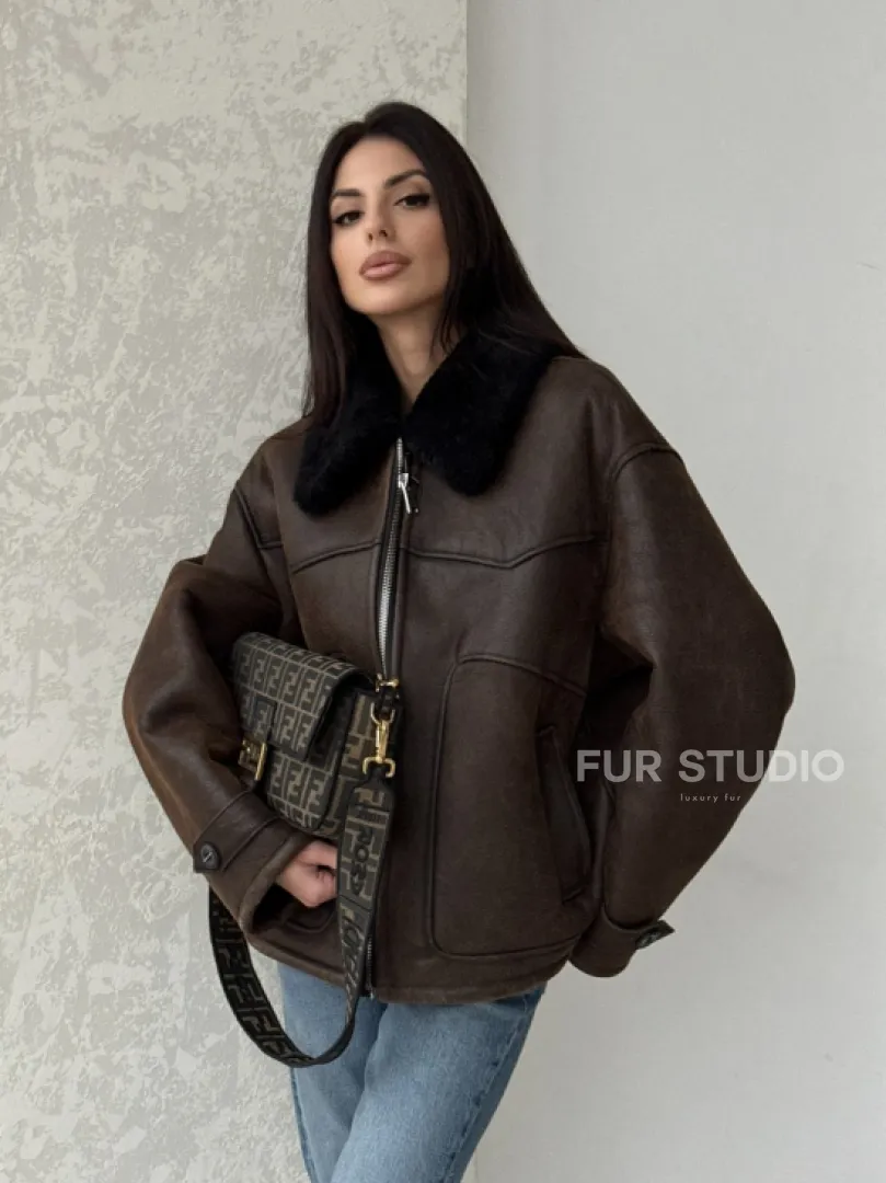 Молодежная куртка - дубленка 