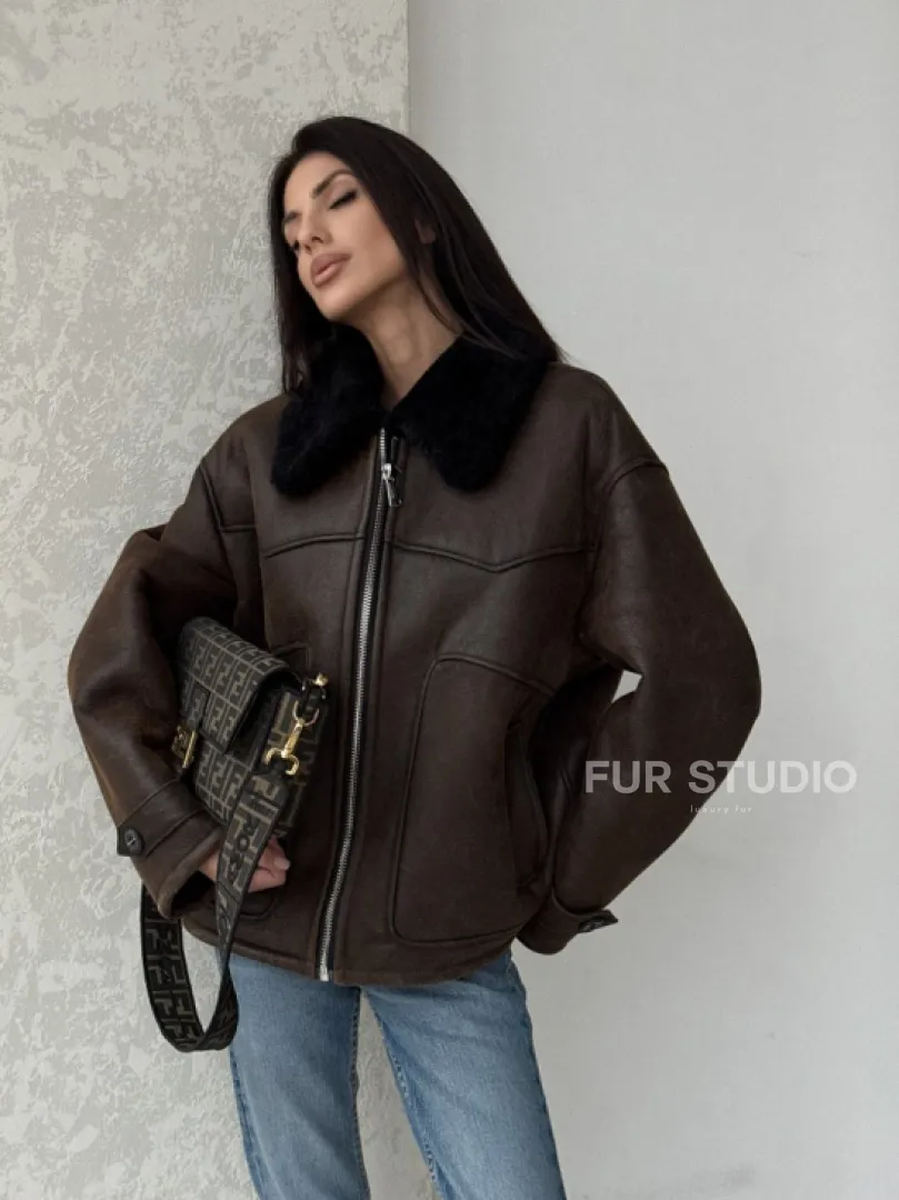 Молодежная куртка - дубленка 