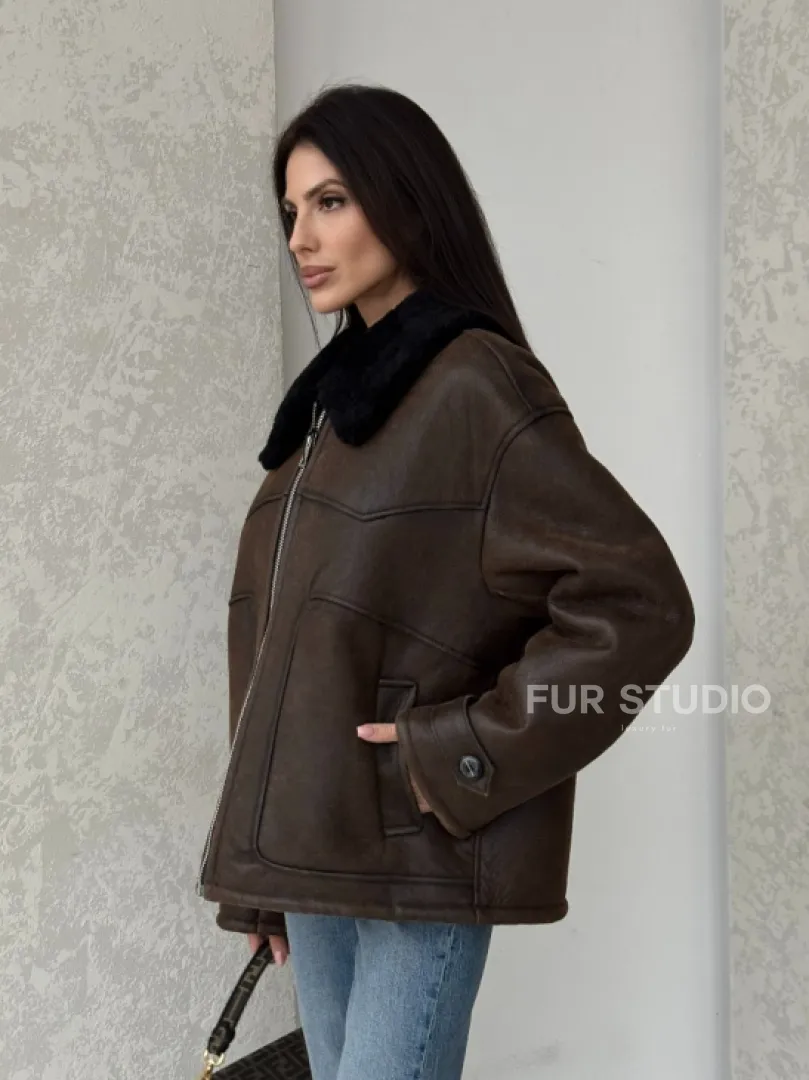 Молодежная куртка - дубленка 