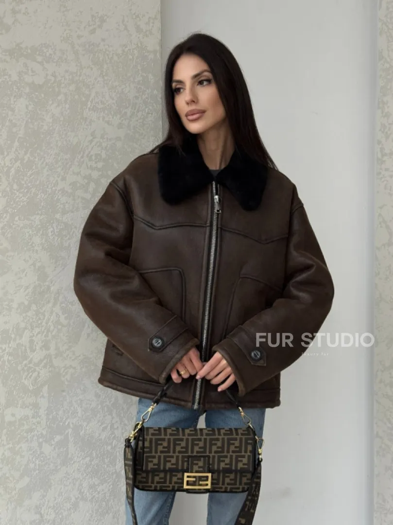 Молодежная куртка - дубленка 