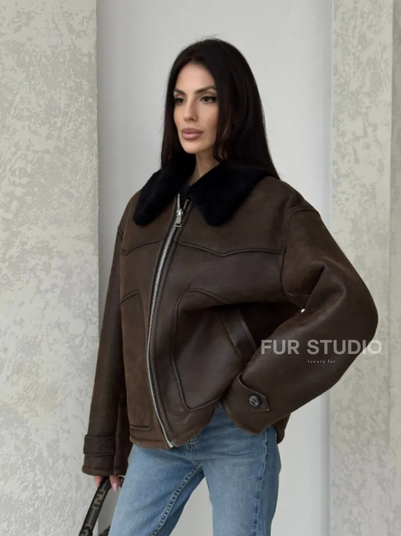 Молодежная куртка - дубленка 