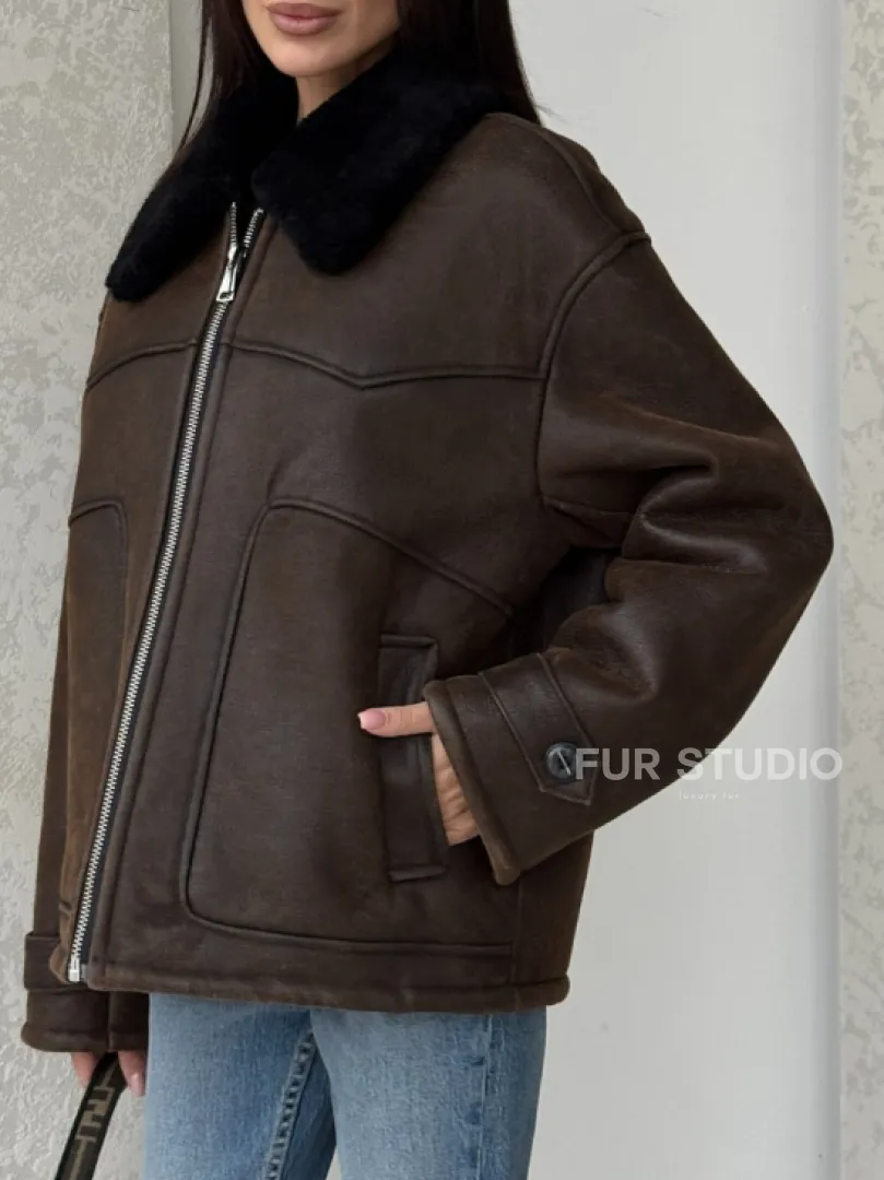 Молодежная куртка - дубленка 