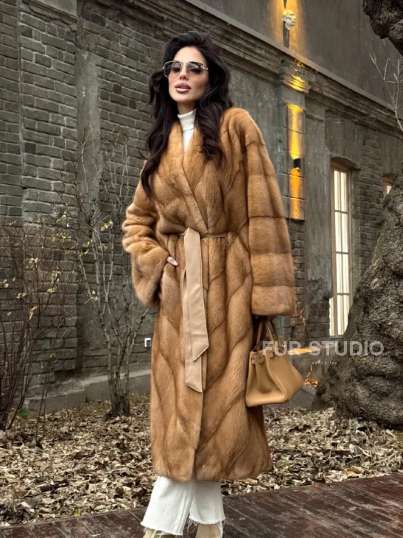 Шуба кимоно из аукционного меха норки GOLDEN COLLECTION