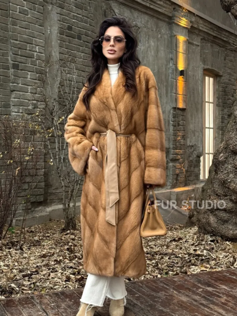 Шуба кимоно из аукционного меха норки GOLDEN COLLECTION