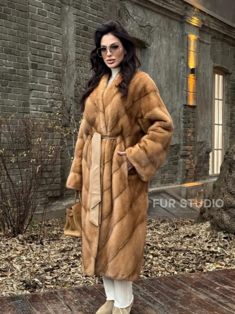 Шуба кимоно из аукционного меха норки GOLDEN COLLECTION