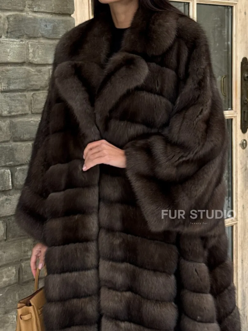 Роскошное манто из меха баргузинского соболя -  летучая мышь - фото 1