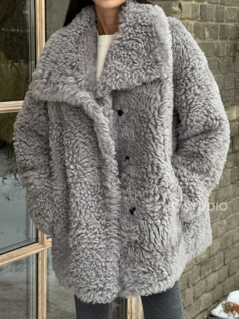 Короткая шубка - дублёнка из овчины - фото 3