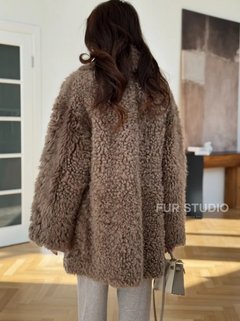 Двусторонняя шуба - дублёнка из меха испанского тиградо - фото 6