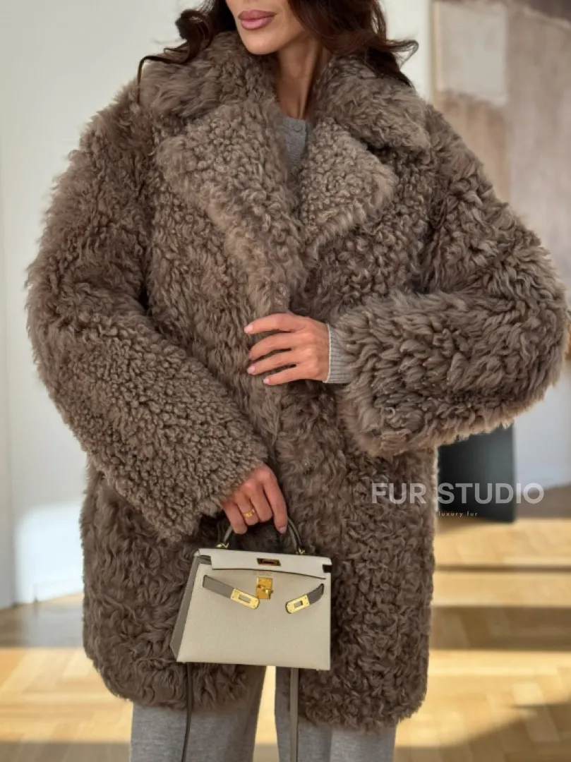 Двусторонняя шуба - дублёнка из меха испанского тиградо - фото 4