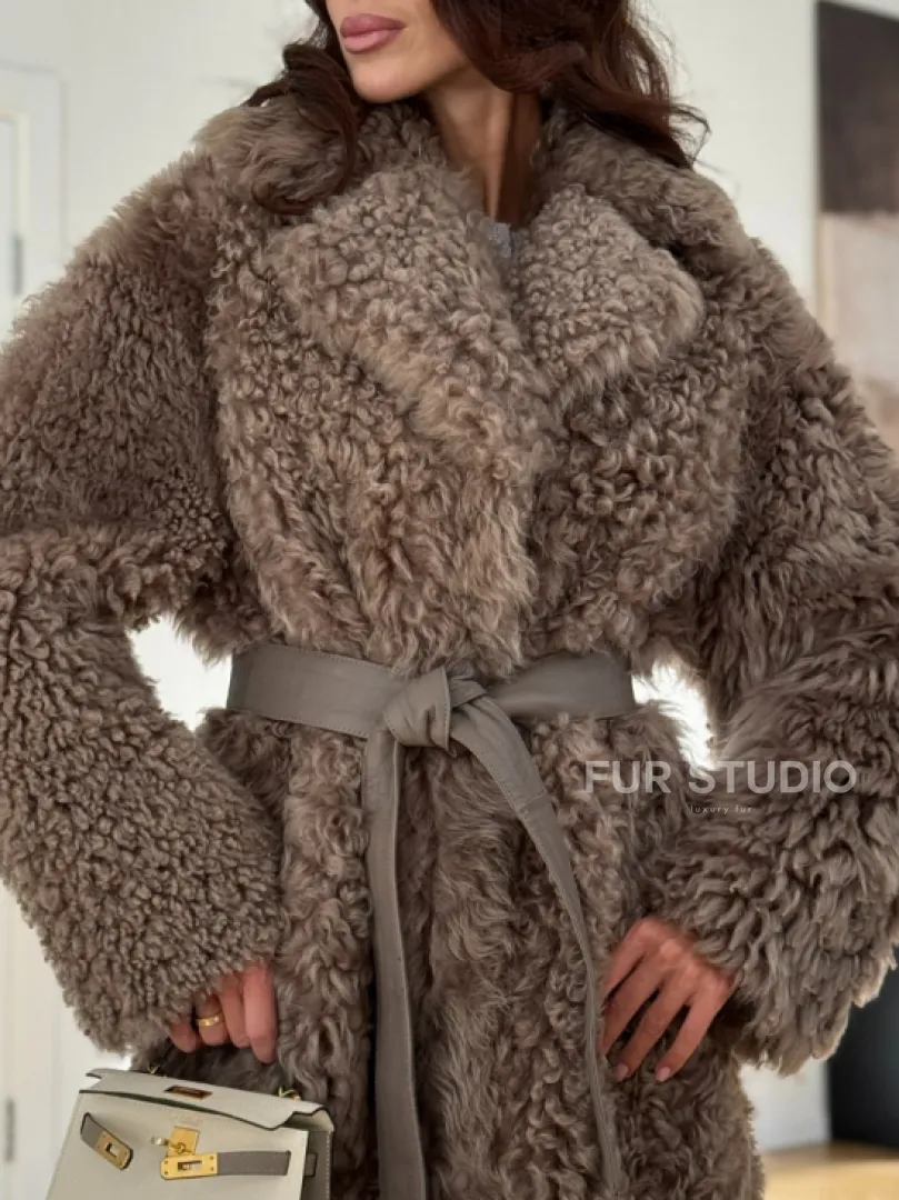 Двусторонняя шуба - дублёнка из меха испанского тиградо - фото 3