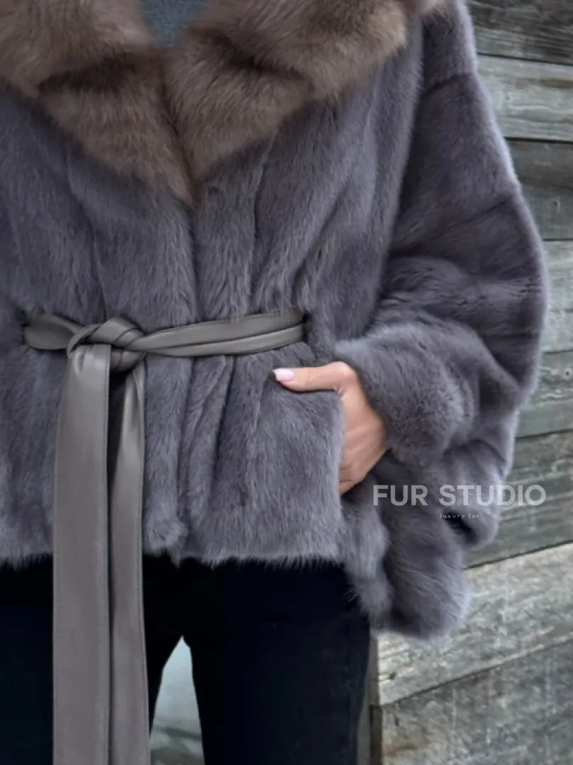 Меховое манто из норки 
