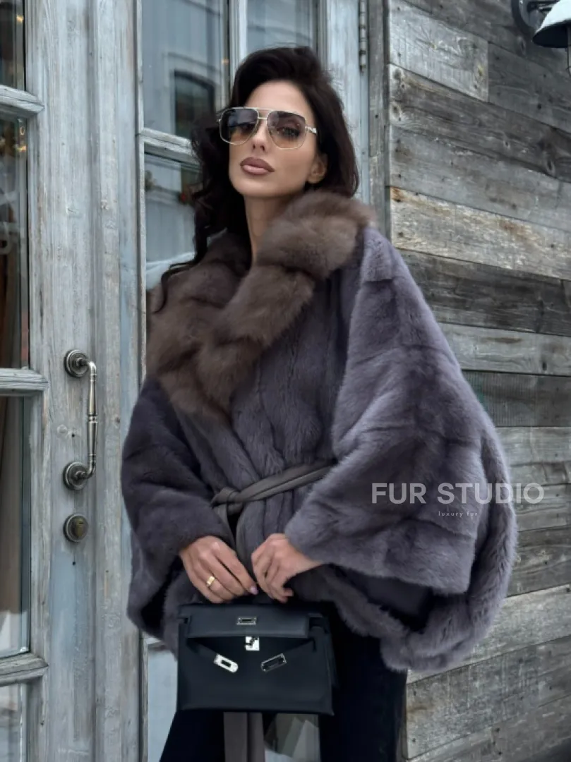 Меховое манто из норки 