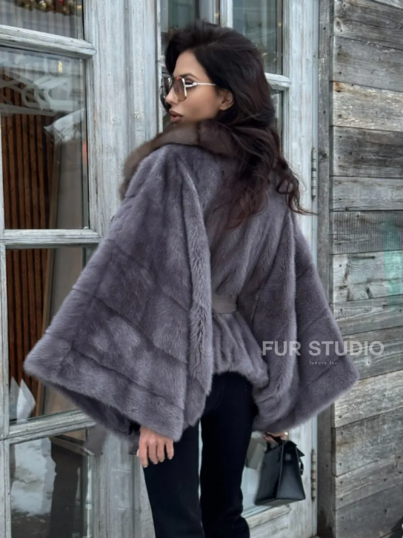 Меховое манто из норки 