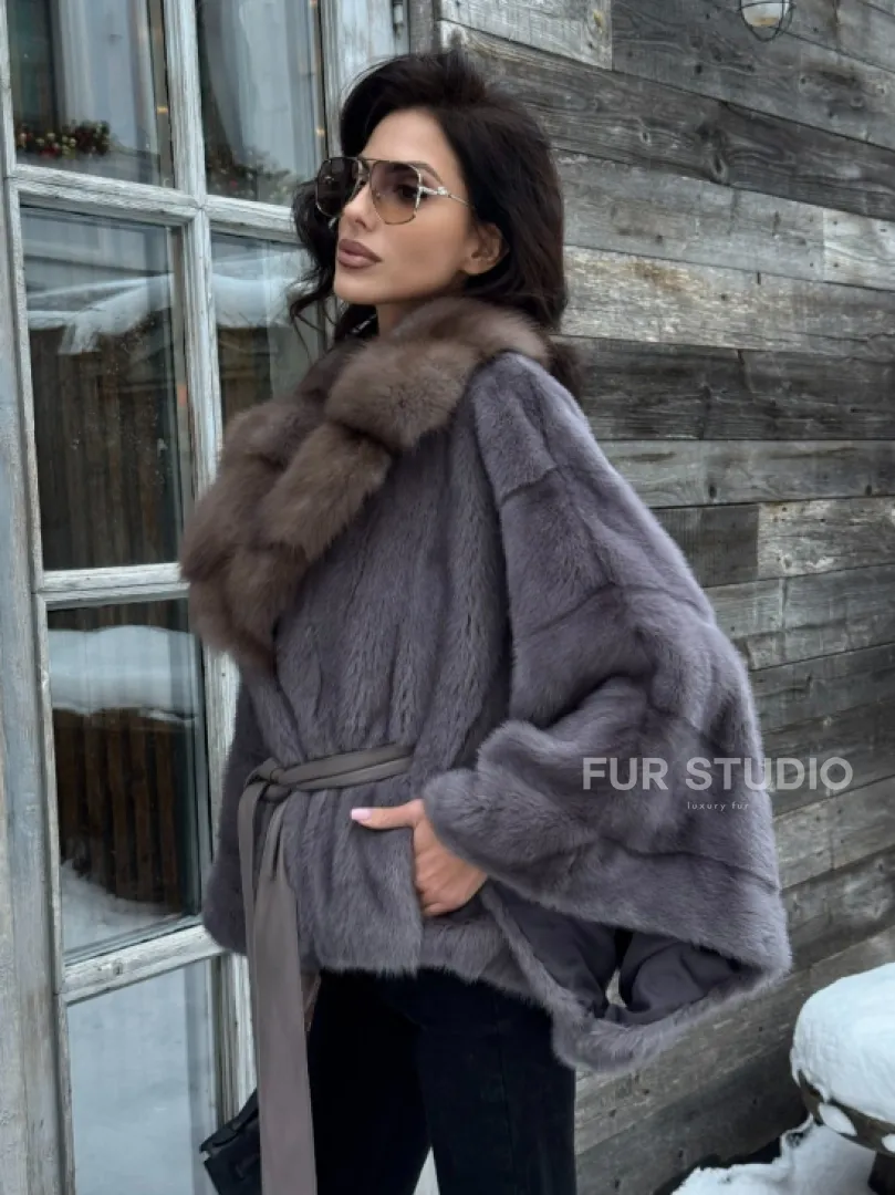 Меховое манто из норки 