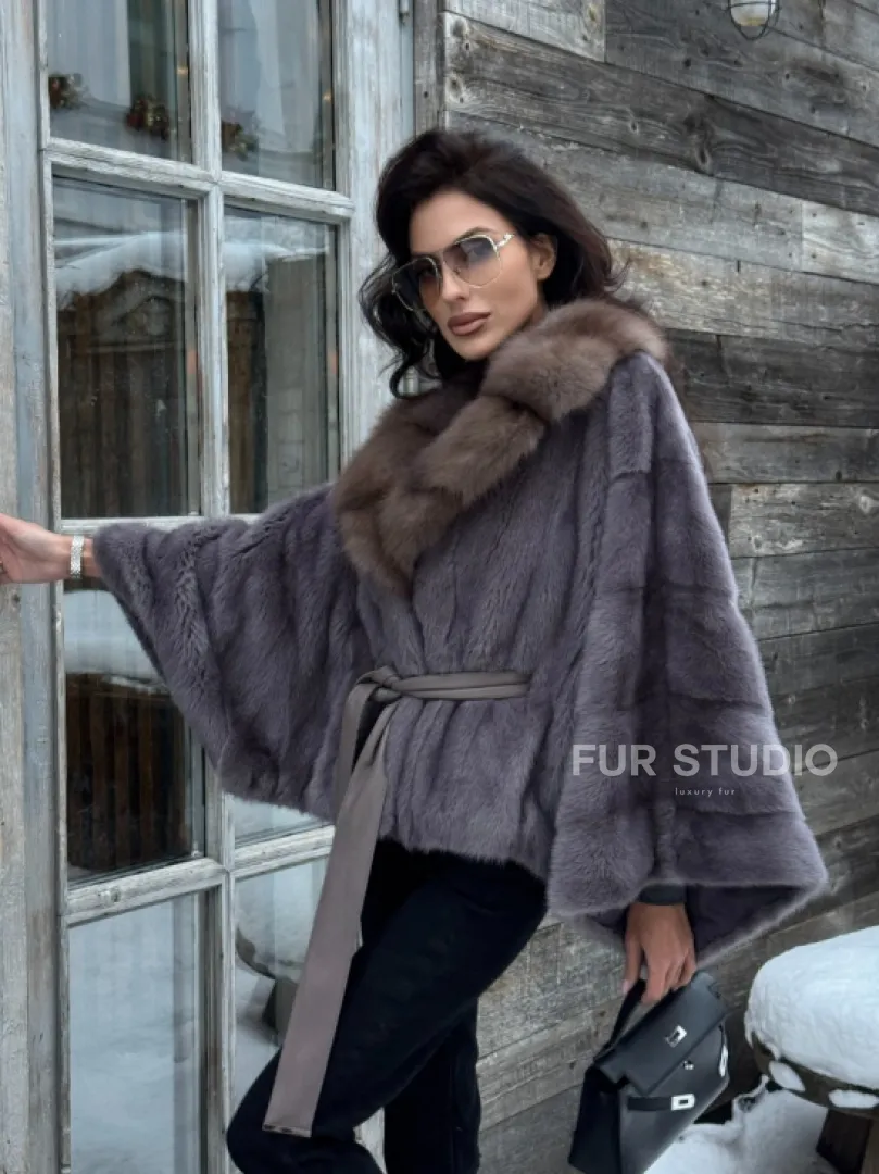 Меховое манто из норки 