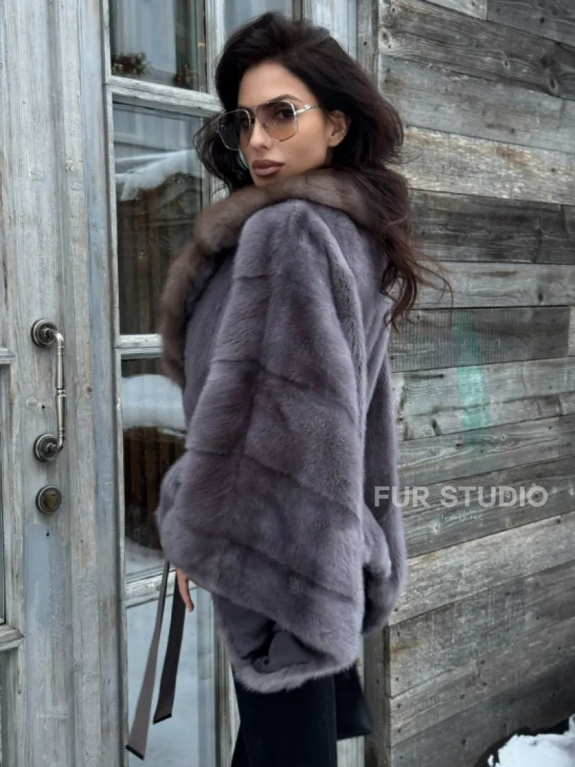Меховое манто из норки 