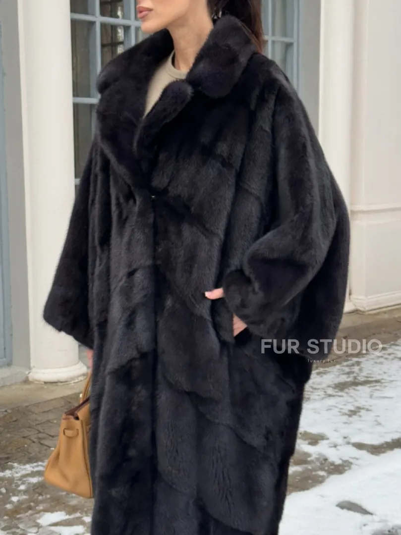 Шуба норковая оверсайз в стиле 