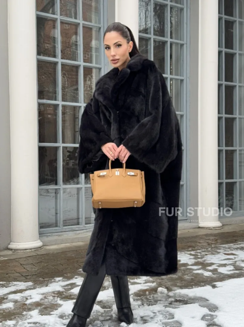 Шуба норковая оверсайз в стиле 