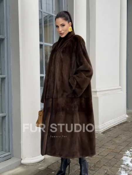 Норковая шуба из скандинавской аукционной норки PREMIUM COLLECTION - фото 0