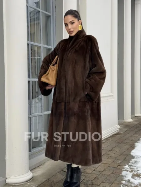 Норковая шуба из скандинавской аукционной норки PREMIUM COLLECTION - фото 9