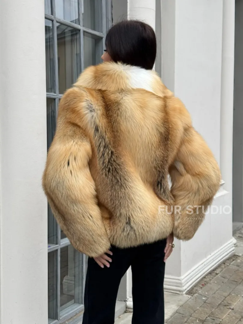 Полушубок из меха альпийской лисы Premium Golden Fox - фото 2