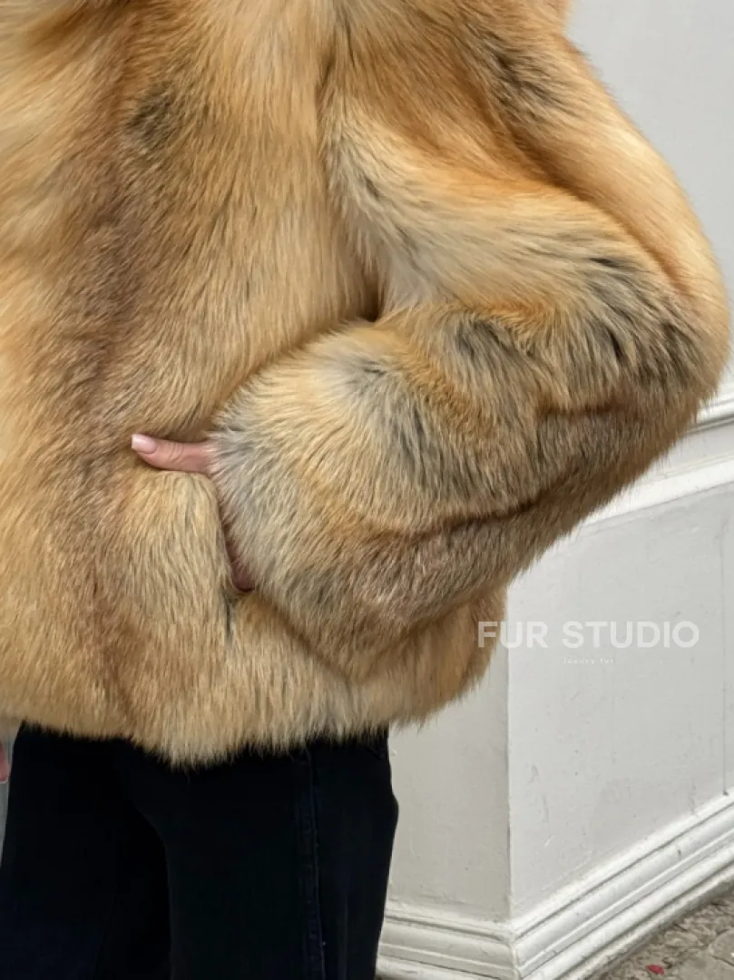 Полушубок из меха альпийской лисы Premium Golden Fox