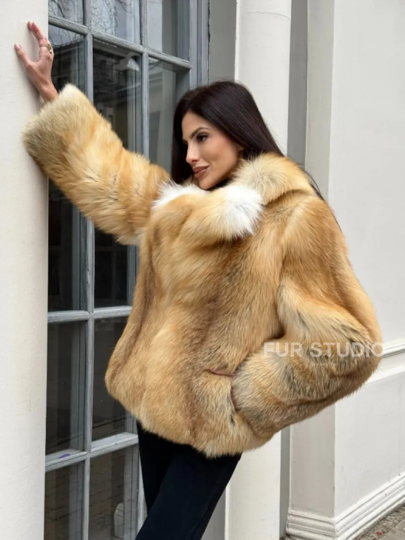 Полушубок из меха альпийской лисы Premium Golden Fox