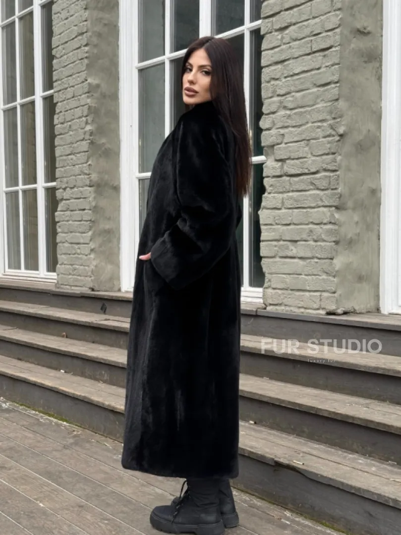 Шуба из аукционной норки «Premium fur» с внутренней резинкой на талии - фото 5