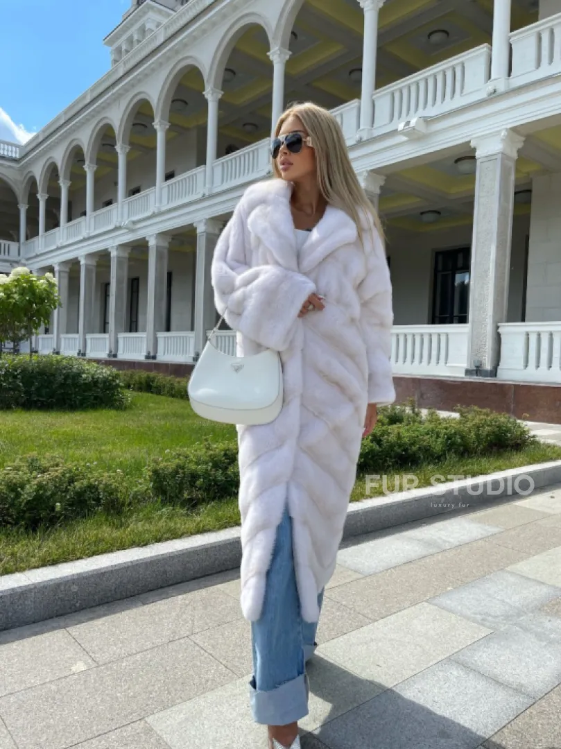 Шуба из датской норки в цвете паломино - фото 2