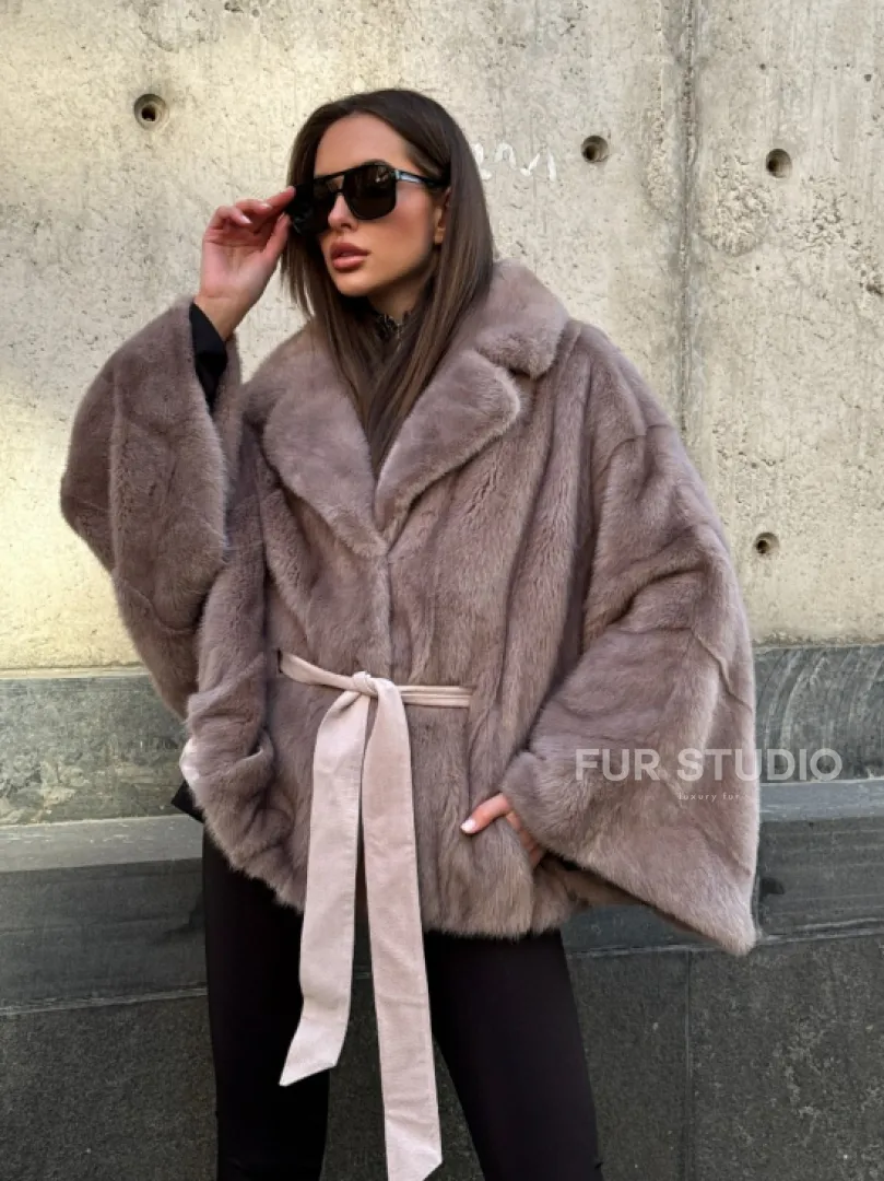 Автоледи из норки под пояс, фасон 